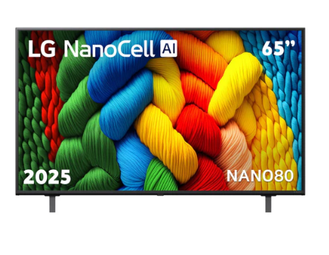 65 inch LG NanoCell AI NANO80 4K Smart TV AI Magic remote HDR10 webOS25 2025 (65NANO80A6A)